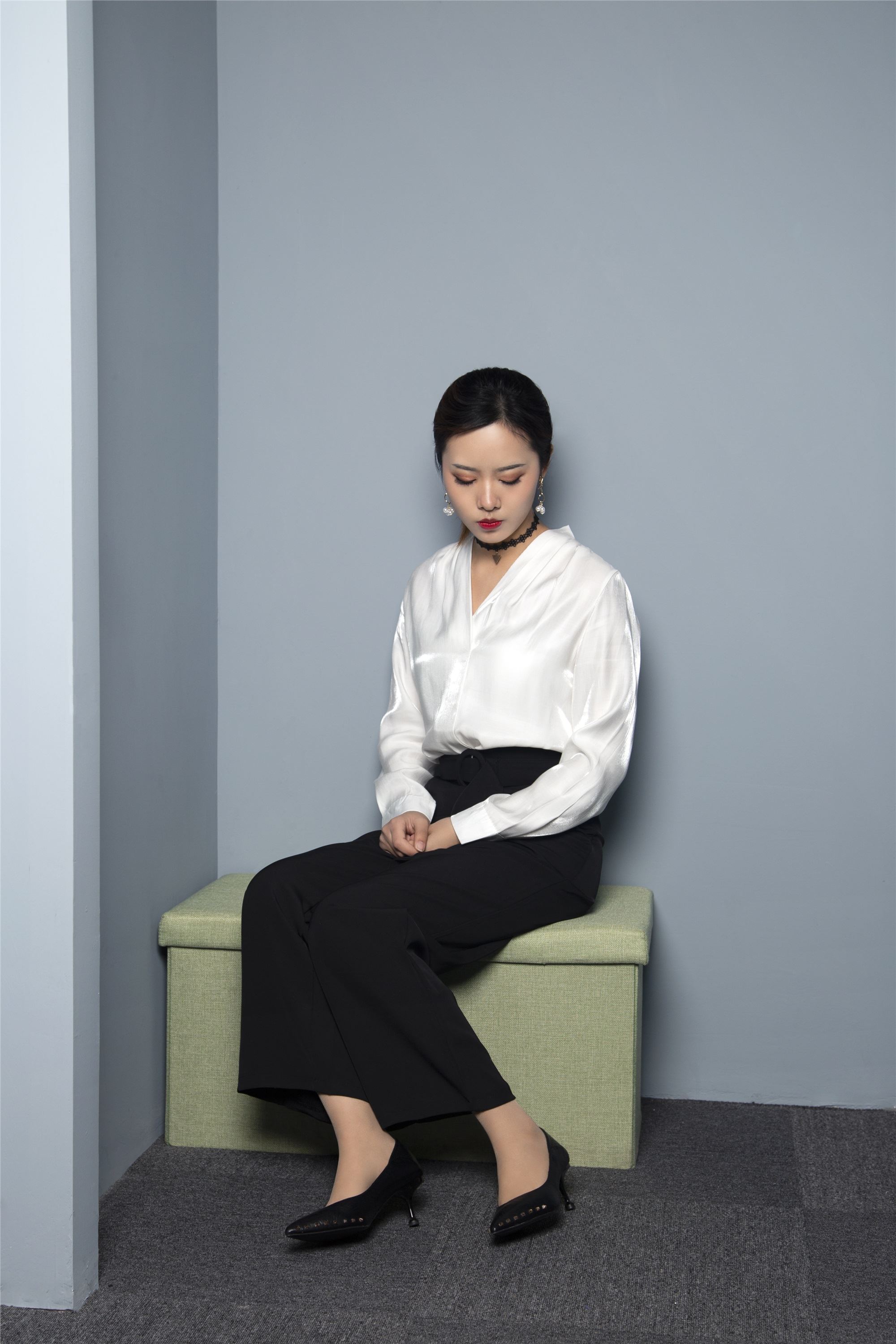 奈丝写真 NO.033 晨静-阔腿裤小皮鞋，今日OL通勤